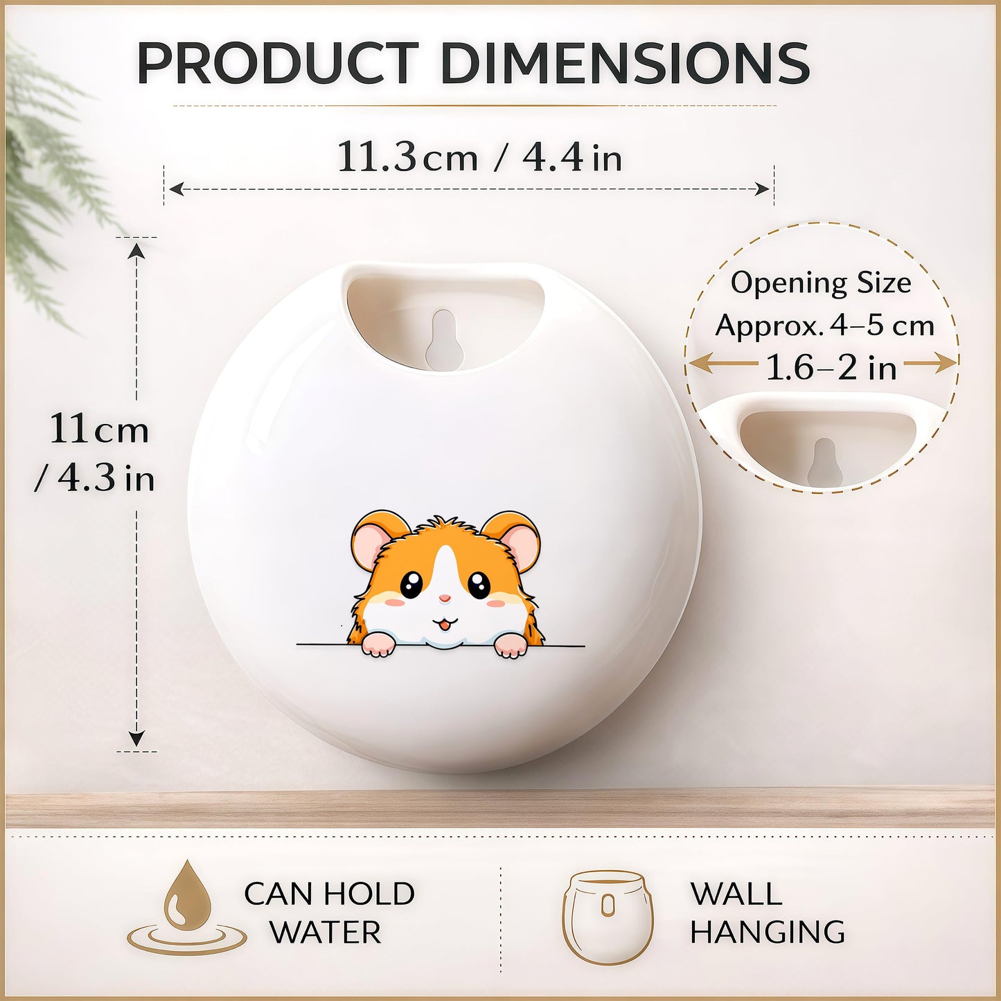 BJDAMAI Hamster Small Wall Planters for Indoor Outdoor Pots Ceramic, Gifts for Women Teens Girls Kids, Hamster Lovers Themed Gifts Decor Stuff Things Items!