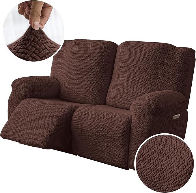 Genina Recliner Loveseat Covers, Stretch Reclining Sofa Covers, 2 Seater Couch
