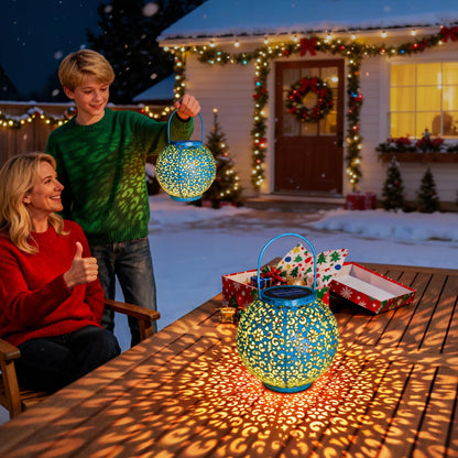 Big Solar Lantern Outdoor Waterproof, Go2garden Gifts for Mom Yard Decorations Lights for Balcony Party Ornaments, Birthday Mothers Day Gifts for Women Wife Grandma (1 Pack, Teal Blue)