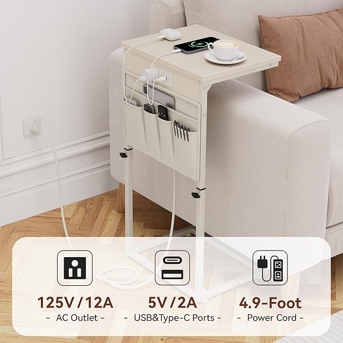 Vagusicc C-Shaped End Table