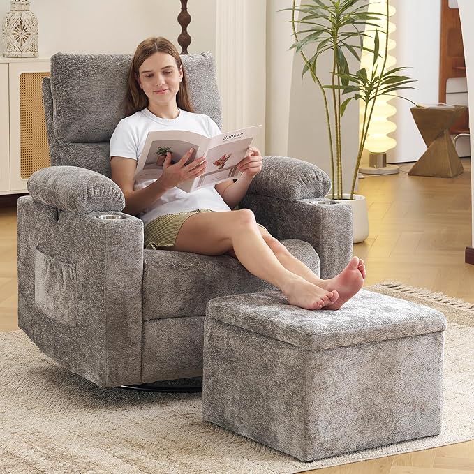 Oversized Power Recliner Chair Swivel Glider