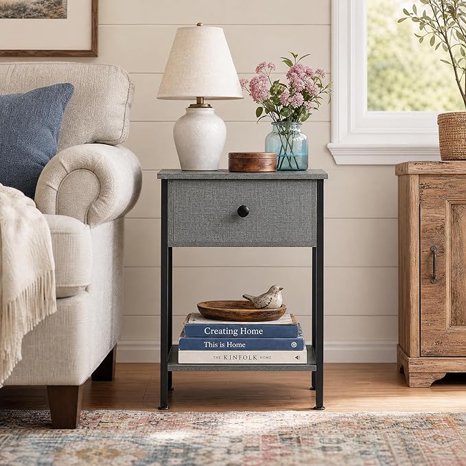 VECELO Nightstands Set of 2, Modern Bedside End Tables, Night Stands