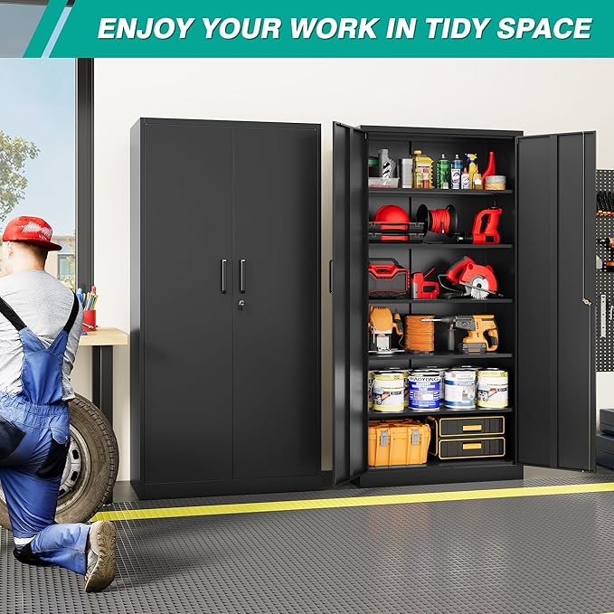 SISESOL Wide & Deep Metal Storage Cabinet