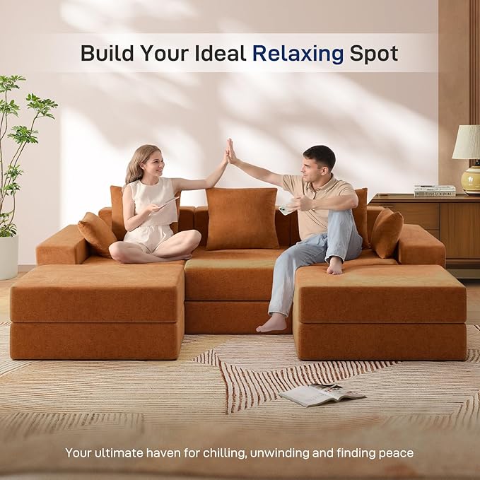Living&Giving 101" U-Shaped Cloud Sectional Couch