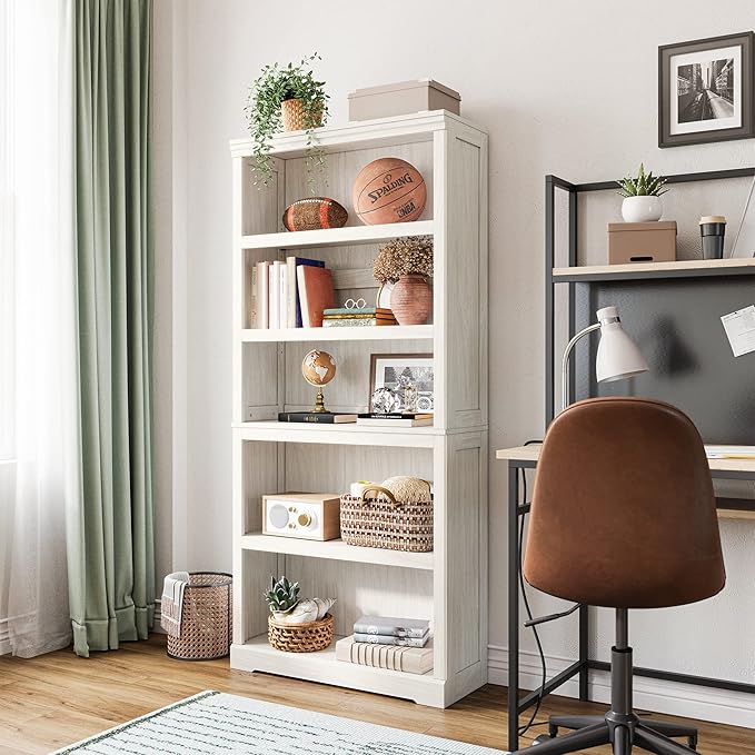 LINSY HOME 5-Shelf Bookcase, Bookshelves Floor Standing Storage Shelves 68 in