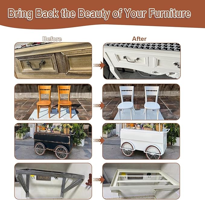 White Paint, Touch-Up Paint for Furniture, Metal No Sanding, Fast Drying