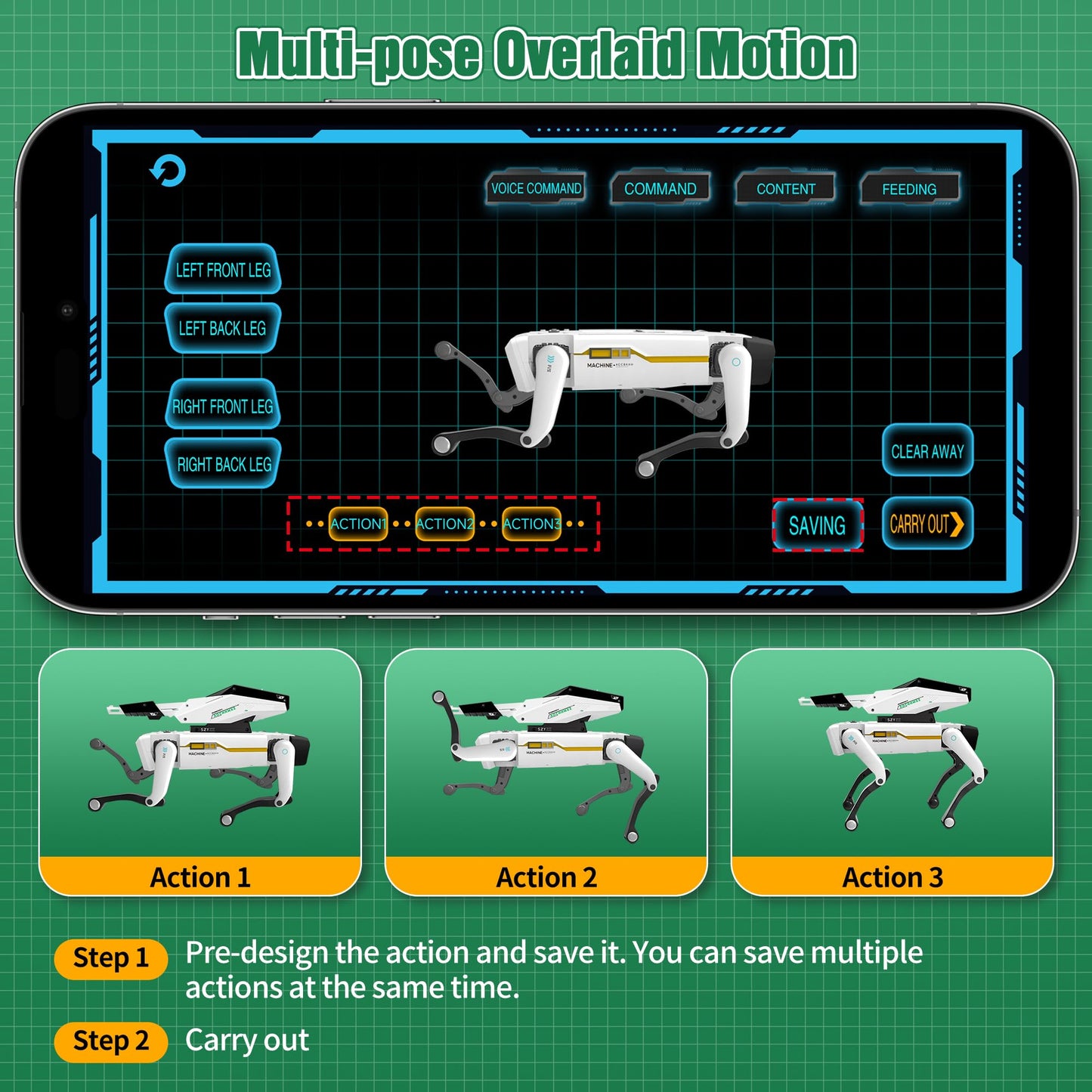 Dingdongwu Shoot Robot Dog - Interactive STEM Pet with Voice Control, 30+ Actions & APP Programming, Durable Design for Kids Age 6+ (Compatible with iOS/Android)