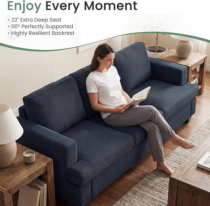 YOUDENOVA Sofa Couch, 3 Piece Set Comfy Sofa, 2 Loveseat & 3 Seater Sofa