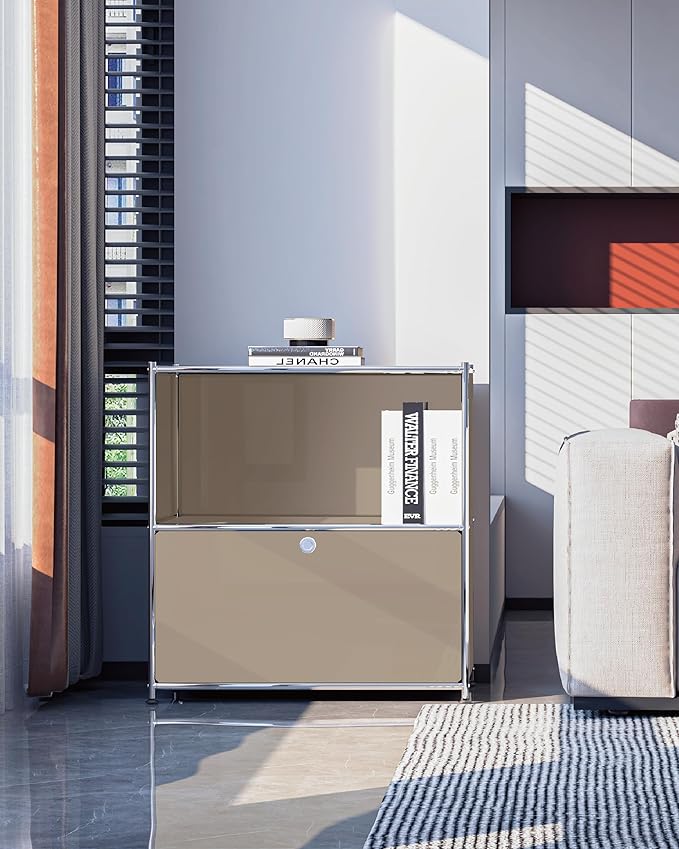 32.5-Inch Flip-Top Side Table & Buffet Cabinet