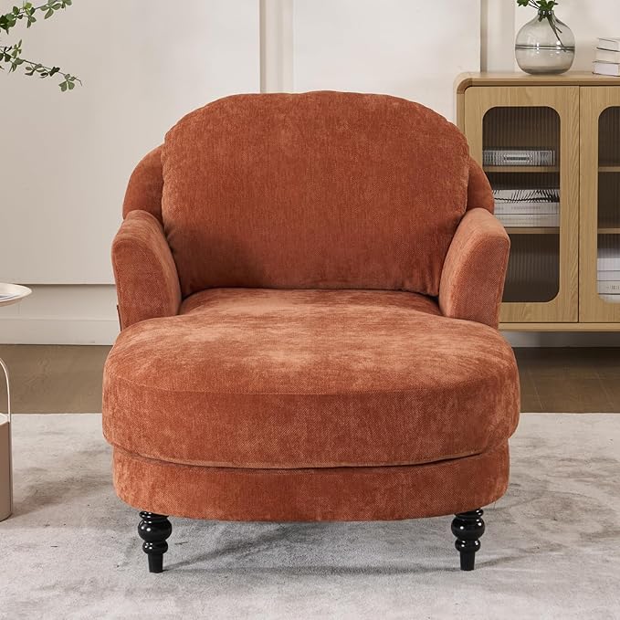 Chaise Lounge Chair Indoor, 59.8"Oversized Couch Reading Chairs, Chenille