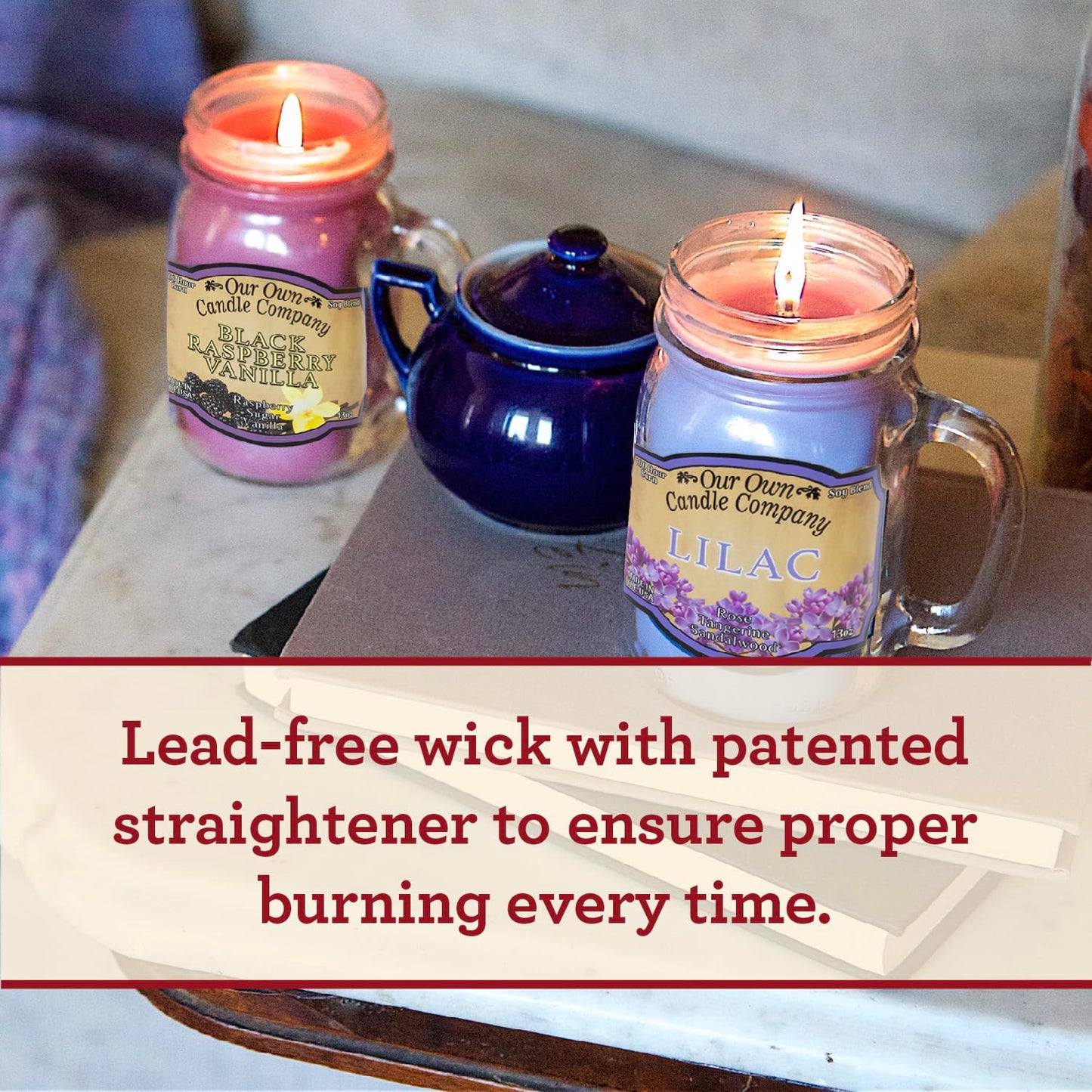 Our Own Candle Company, Bamboo & Aloe Scented Mason Jar Candle, 100 Hour Burn Time, 13 Ounces