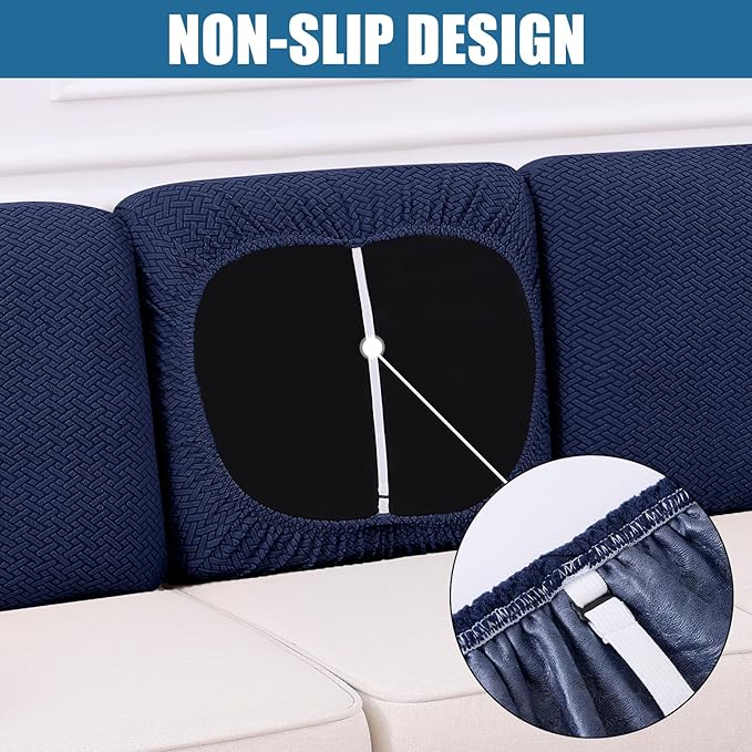 Smiry Waterproof Couch Cushion Covers, Stretch Jacquard Thick Sofa Cushion
