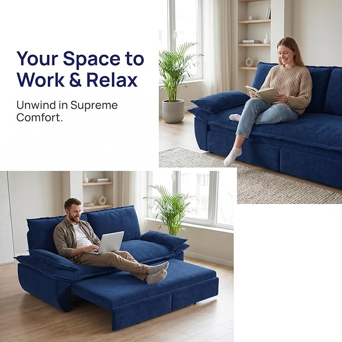 73.2" Sofa Bed Queen, 3-in-1 Pull Out Sofa Bed