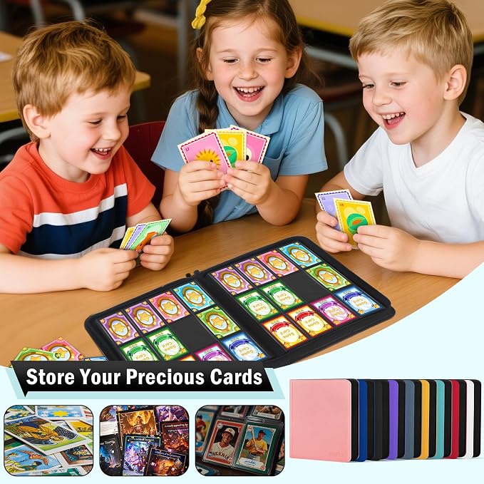 12 Pocket Card Binder, Zipper Trading Card Binder, 720 Large Capacity Side Loading Non-Ring Card Album, Double Sided Acid-Free Card Protector Binder, Card Collection for TCG, MTG, Sport Card, Teal