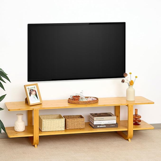 Bamboo TV Stand for TVs up to 65", Accent Entertainment Center