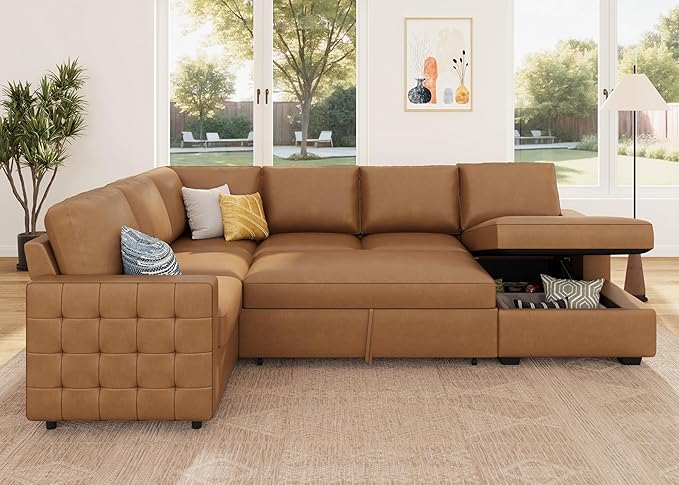 HONBAY Sleeper Sectional Couch