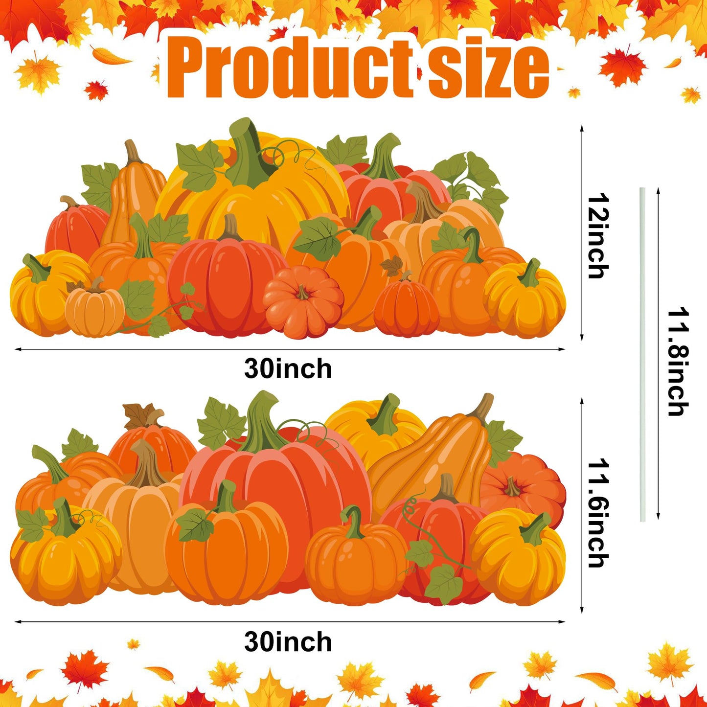 Fall Yard Signs Decorations Thanksgiving Pumpkin Yard Stakes Outdoor Lawn Sign with Stakes for Autumn Pumpkin Patch Thanksgiving Harvest Lawn Patio Garden Decor, 30 Inch