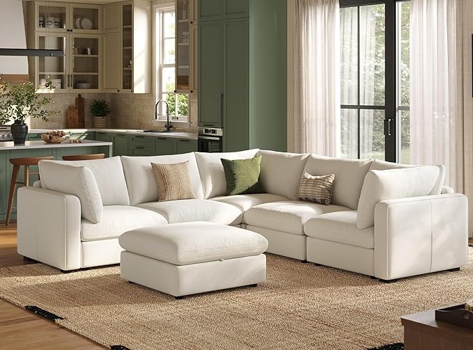 LINSY HOME Oversized Modular Sectional Sofa, Rubik V Modern Sectional Couch Set