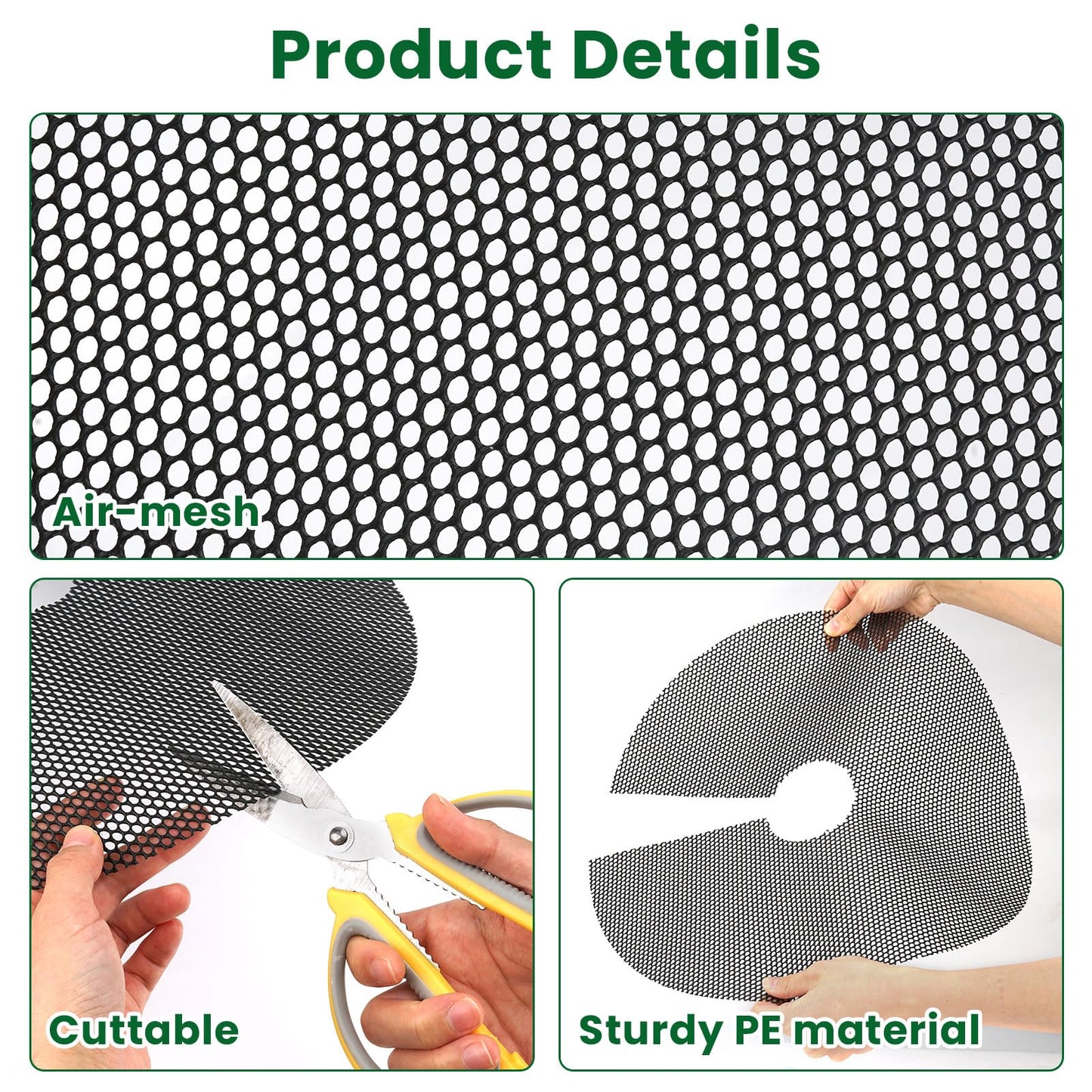 iwreaiy Plant Pot Cover 4 Pack 15.7inch Round Plant Pot Grid Plant Pot Soil Covers Away from Animal, Indoor & Outdoor Planter Covers for Flower Pots Garden Plants