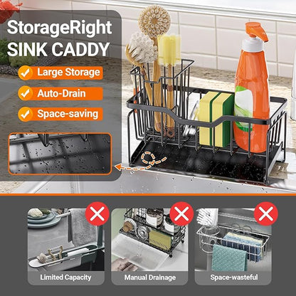 StorageRight Kitchen Sink Caddy Organizer, Rustproof Sponge Holder