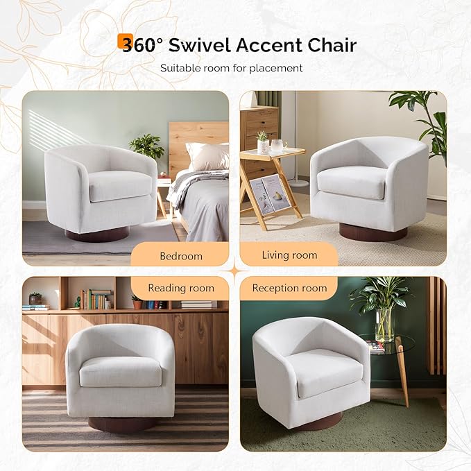 VINGLI 360°Swivel Accent Chairs Set of 2