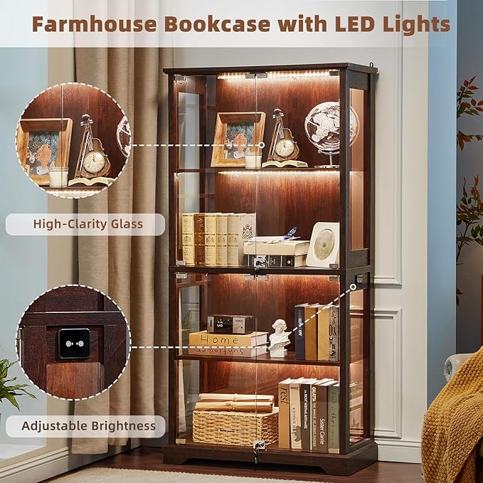 LELELINKY Farmhouse Display Cabinet