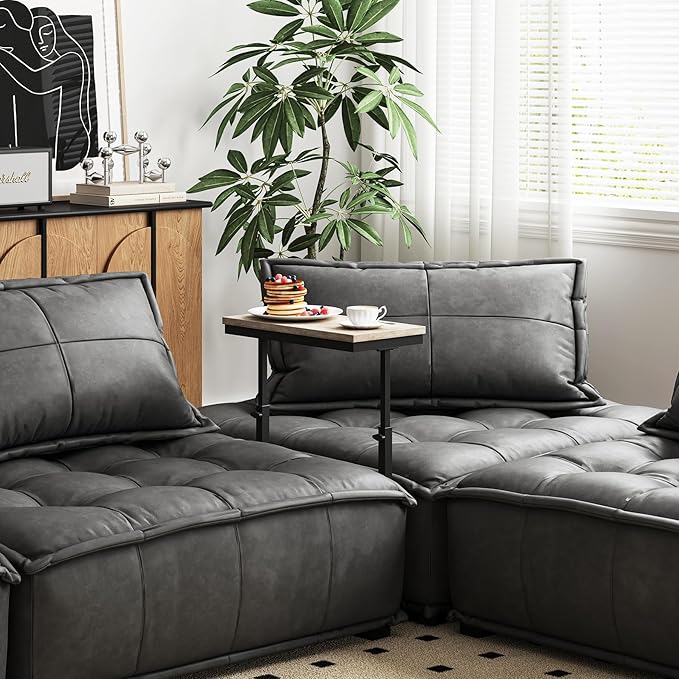 TUTOTAK End Table, Side Table, Tall Couch Table, Sofa Table, Living Room