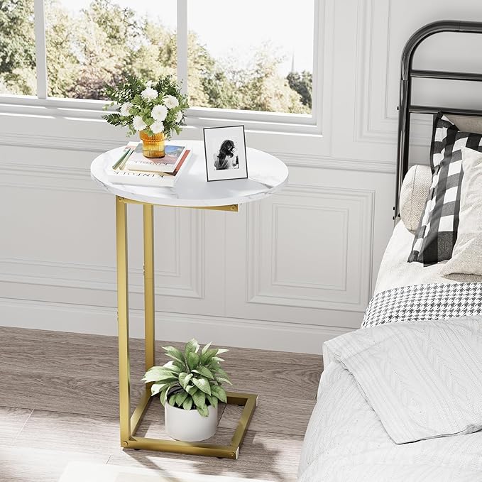 C Shaped End Table, Oval Couch Side Tables