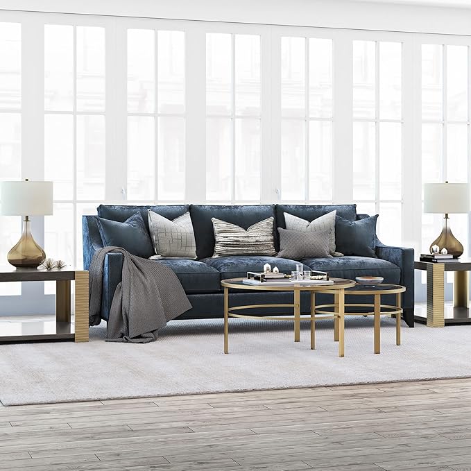 Henn&Hart Round Nested Coffee Table in Brass, Coffee Table coffee tables