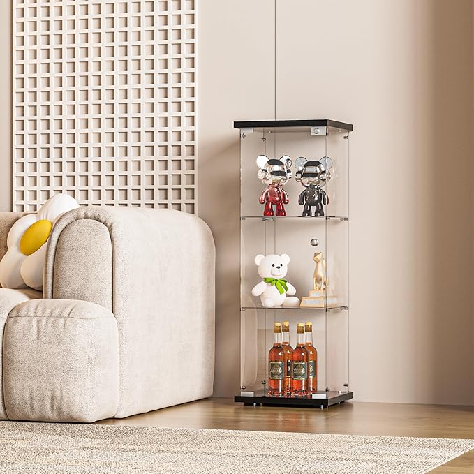 FANYUSHOW 3-Shelf Glass Display Cabinet