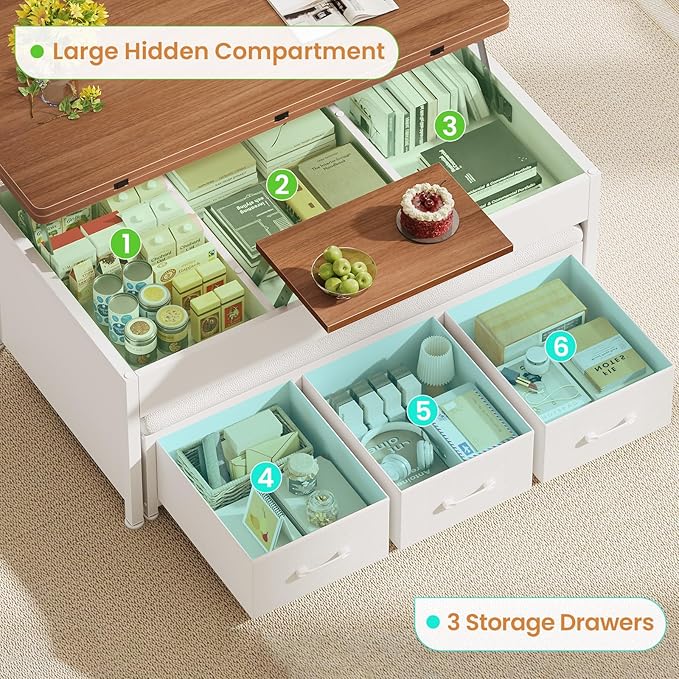 Itaar Lift Top Coffee Table Set, Center Table