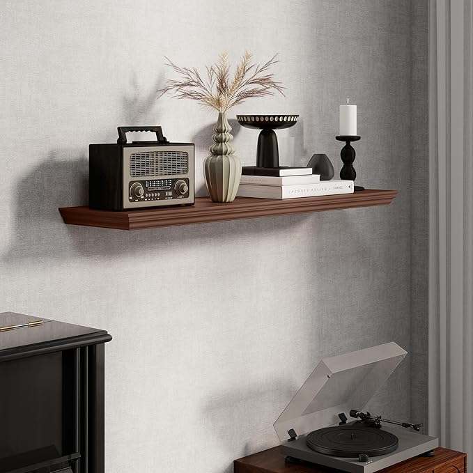 Fun Memories Floating Shelves 40 Inch Long, 9.3 Inch Deep Classic Crown Molding