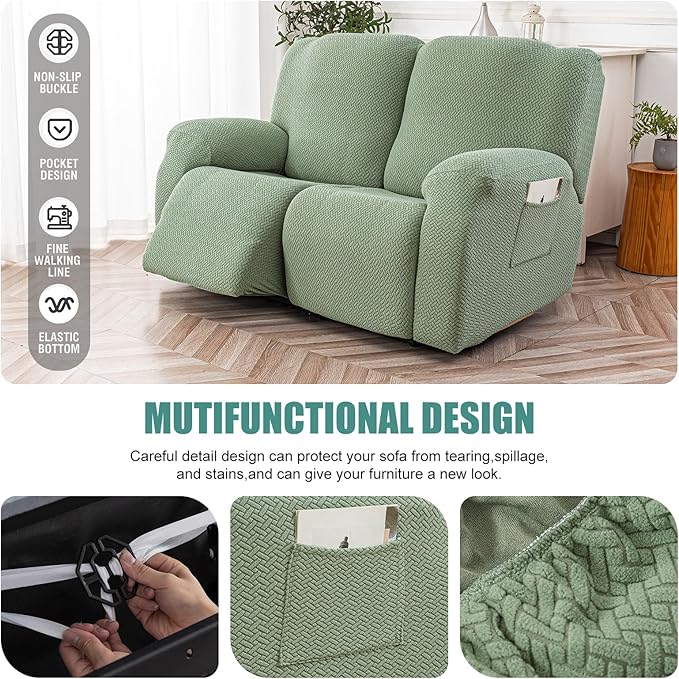 Genina Recliner Loveseat Cover Stretch Couch Covers Sofa slipcover
