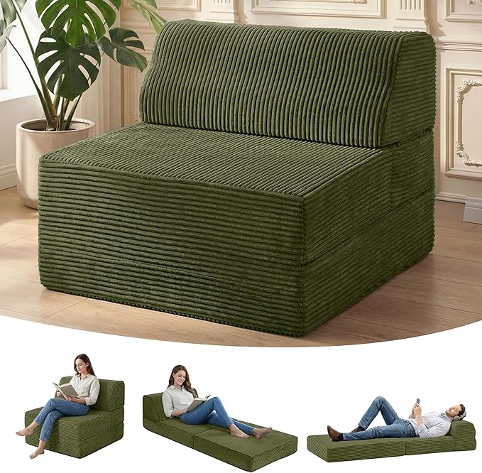 Kasunpul Folding Sofa Bed with Pillow, Memory Foam Fold Out Chair Bed,