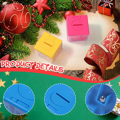 4 Pcs Money Box for Cash Gift Stocking Stuffers Plastic Cash Money Maze Puzzle Box for Adults Christmas Birthday Party Favors (Green)