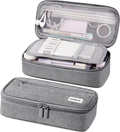 WEMATE Pencil Case, Large Storage Organizer for Stationery, Back - to - School Essential, Teacher Must - have, Big Pencil Pouch, Marker Case School Supplies for College & High School