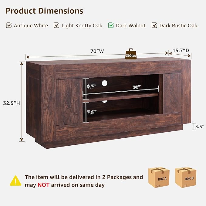 OKD Modern 70" TV Stand, Entertainment Center