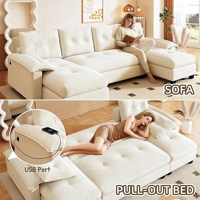 104.7" U-Shaped Sleeper Sofa