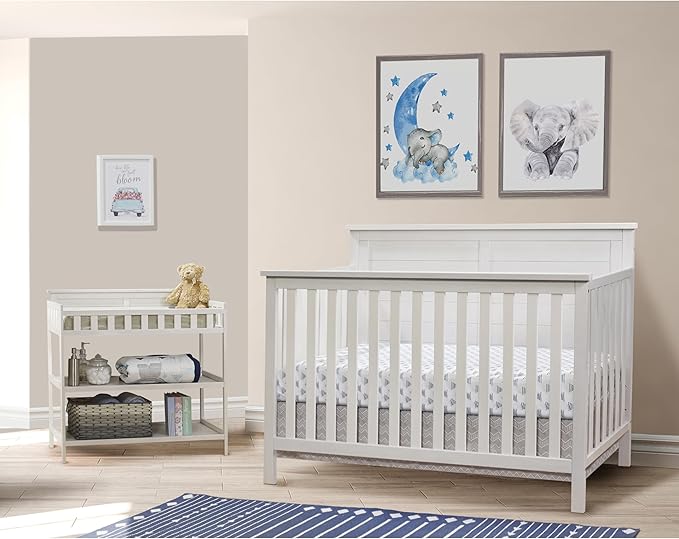 Sorelle Furniture Ashley Crib, Classic 4-in-1 Convertible Pannel Crib, Baby