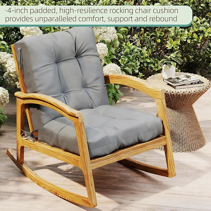 Outdoor Chair Cushion, High Back Soft Seat Pad