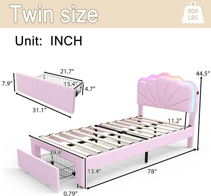 Twin Multifunctional Upholstered Bed，Children’s Bed