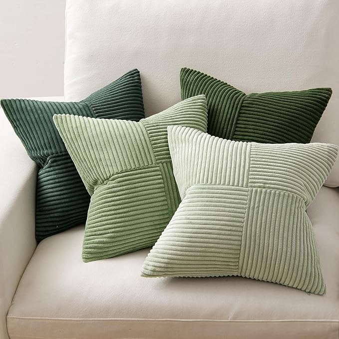 MIULEE Spring Green Decorative Throw Pillow Covers 24x24 Inch Set of 4 Boho