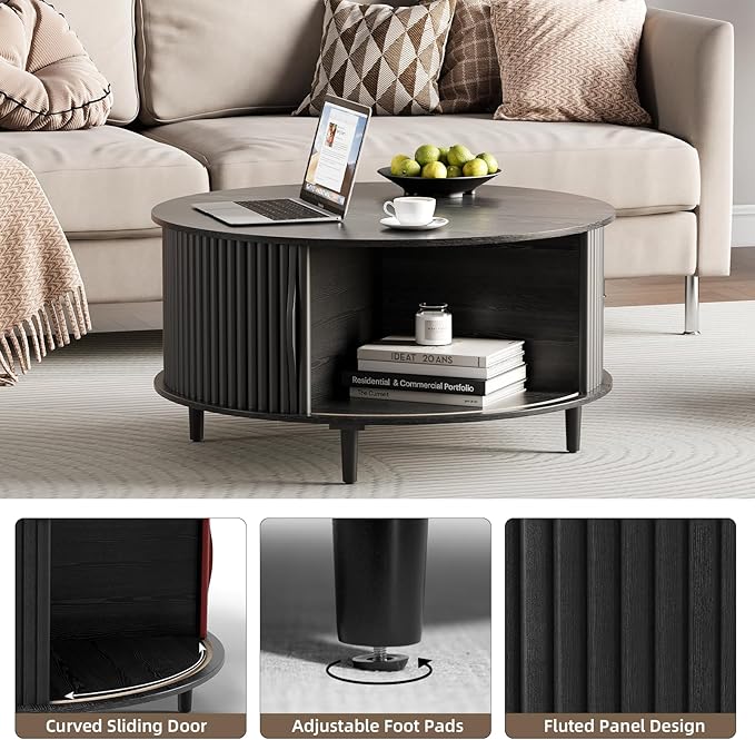 JOINICE, 31.5" Fluted Center Table