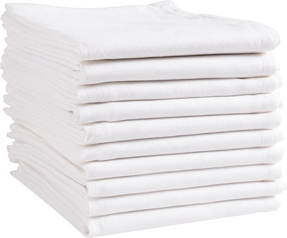 KAF Home White Kitchen Towels, 10 Pack, 100% Cotton