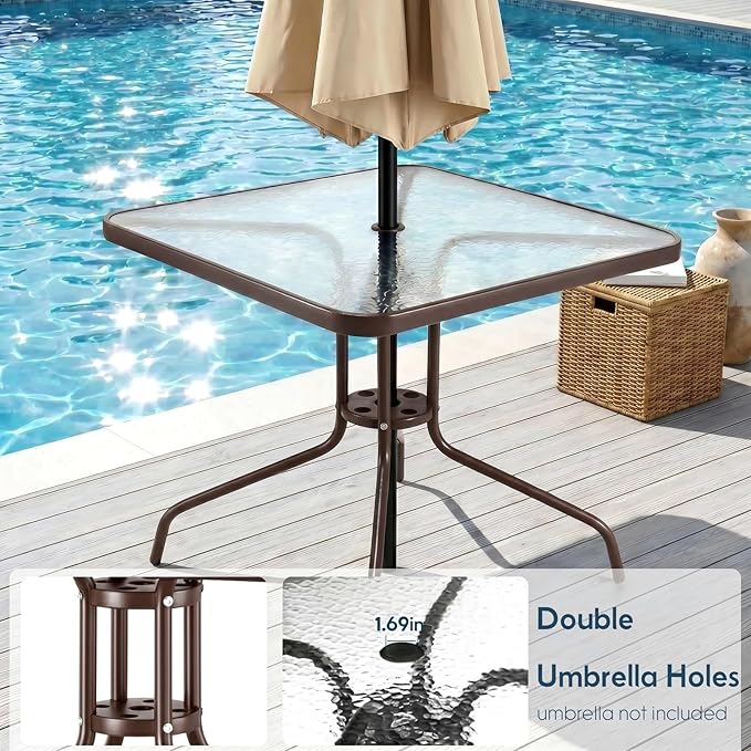 Arlopu 5 Piece Outdoor Patio Dining Set, Porch Furniture