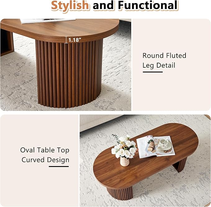 Oval Fluted Coffee Table