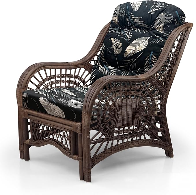 Malibu Lounge Living Accent Armchair Natural Rattan Wicker Handmade Design