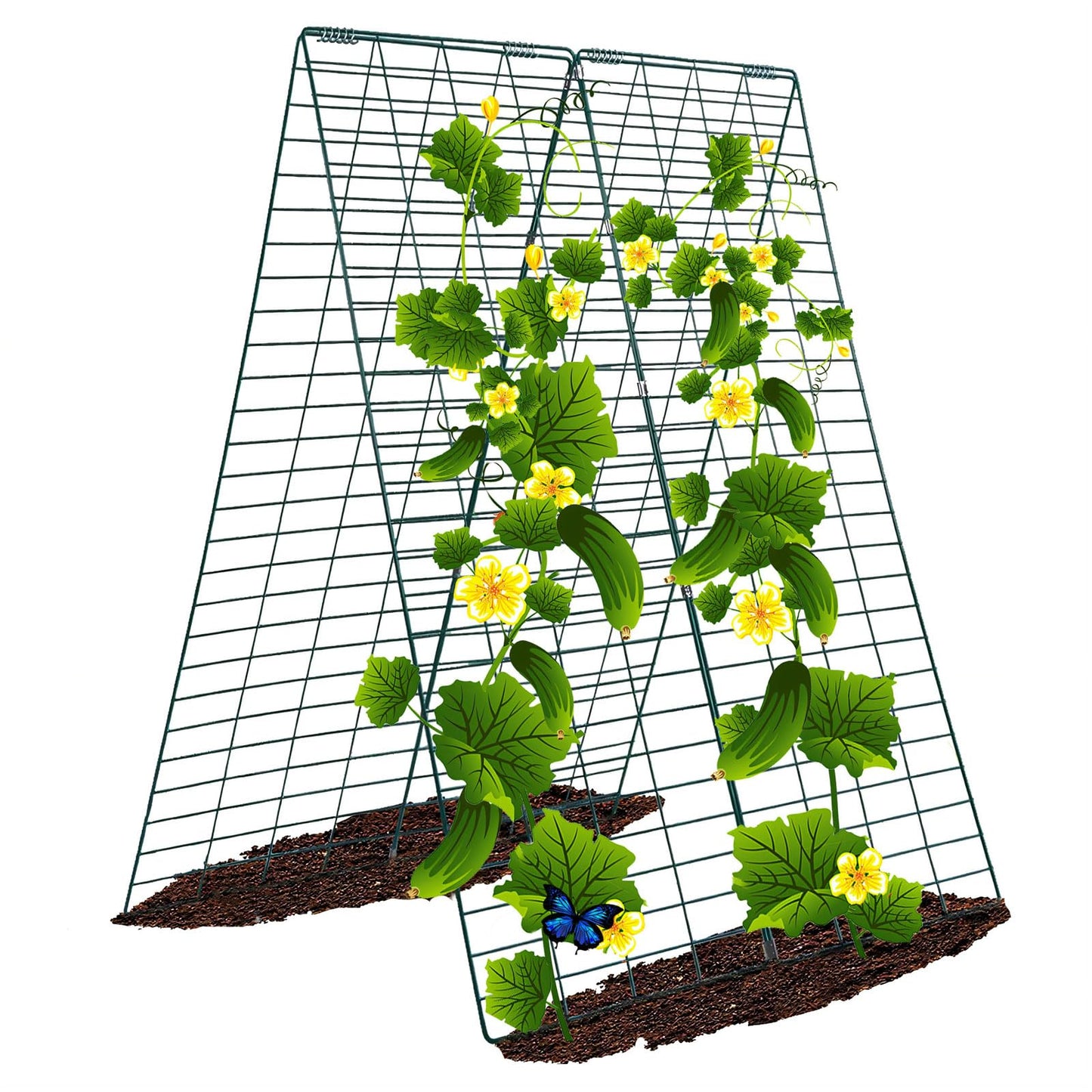 Metal Cucumber Trellis Foldable,Garden Trellis for Climbing Outdoor Plants,Tomato Plant Support,Green Bean Trellis,Vegetable Trellis,Zucchini Trellis,Plant Holders for Outside (1 Pack)