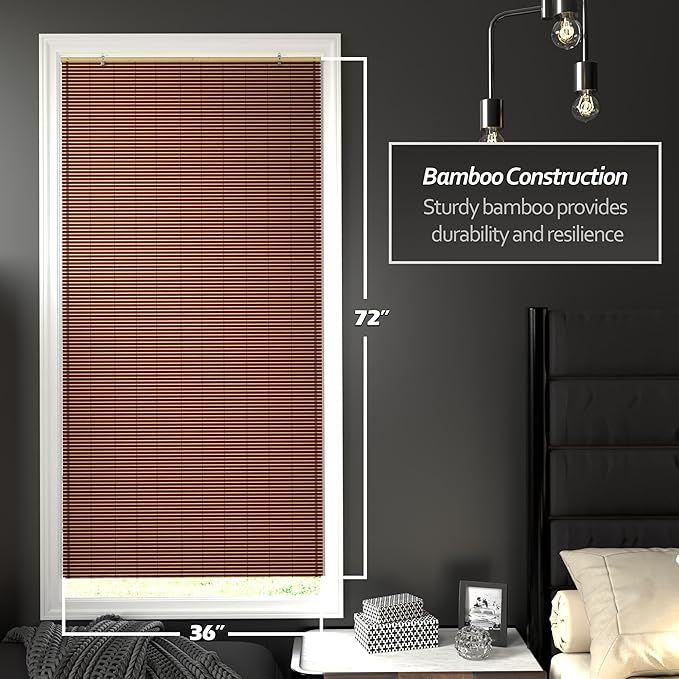Red Lantern Bamboo Cordless Window Shade