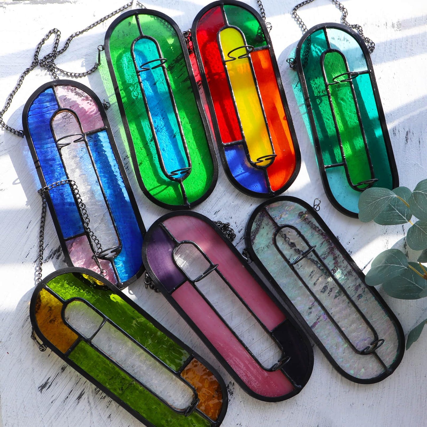 LITMIND Stained Glass Hydroponic Plants Propagation Station, Hanging Planter Terrarium - Perfect for Home & Garden Decor, Includes 2 Glass Propagation Tube